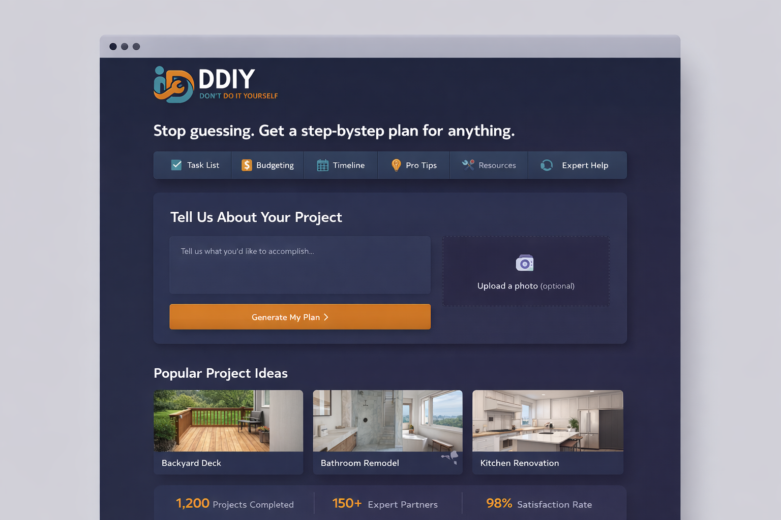 DDIY app mockup