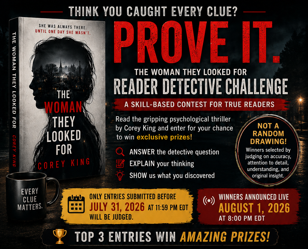Reader Detective Challenge banner for The Woman They Looked For